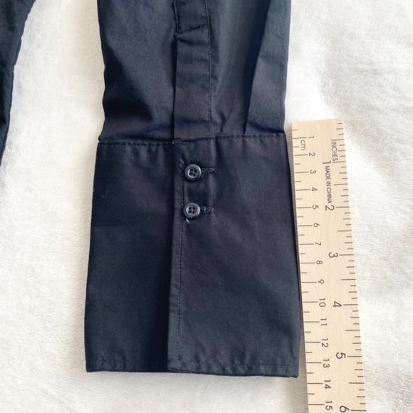 Isabel.C Cotton Stretch Slim-Fit Button-Down shirts M Long Sleeve Black/Red - Picture 6 of 8